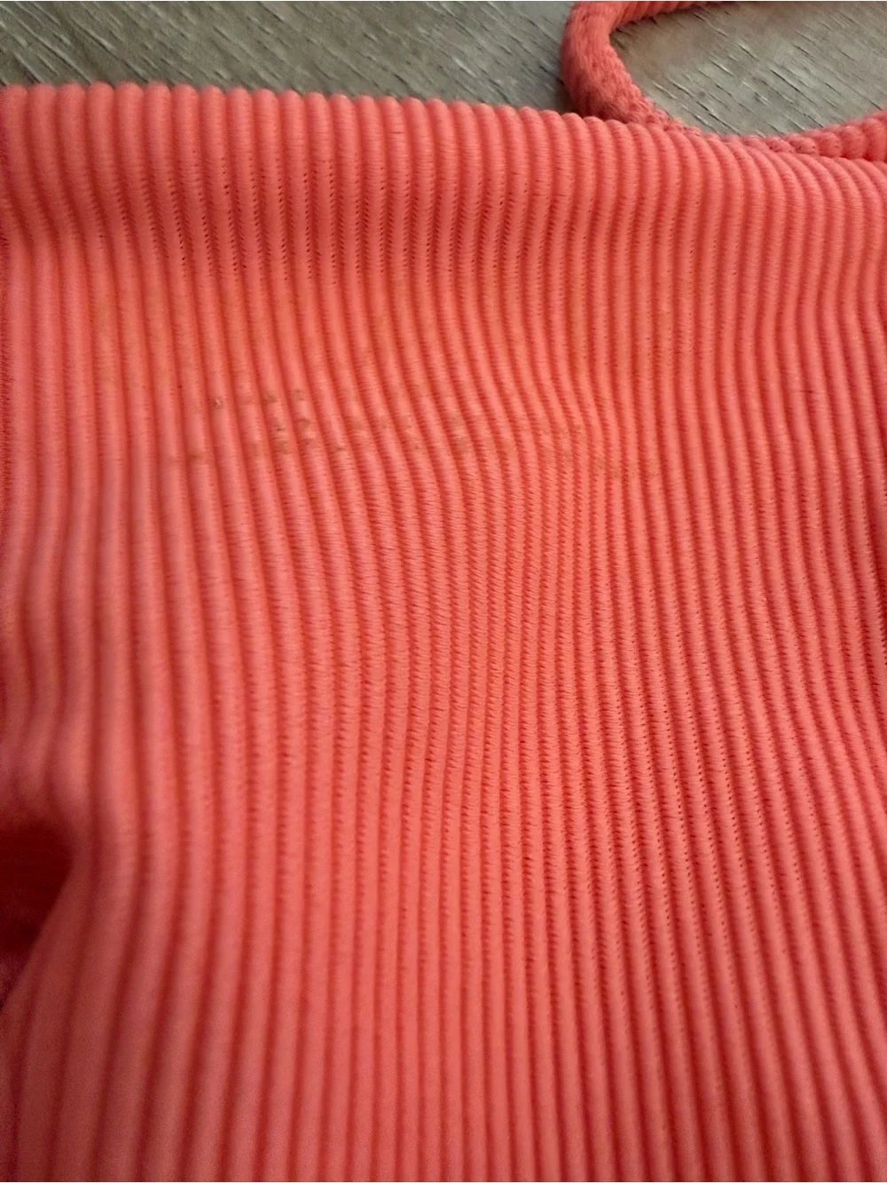 Skatie Coral Ribbed Triangle String Bikini - Picture 3 of 4